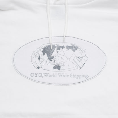 World wide sweat hoodie(White)